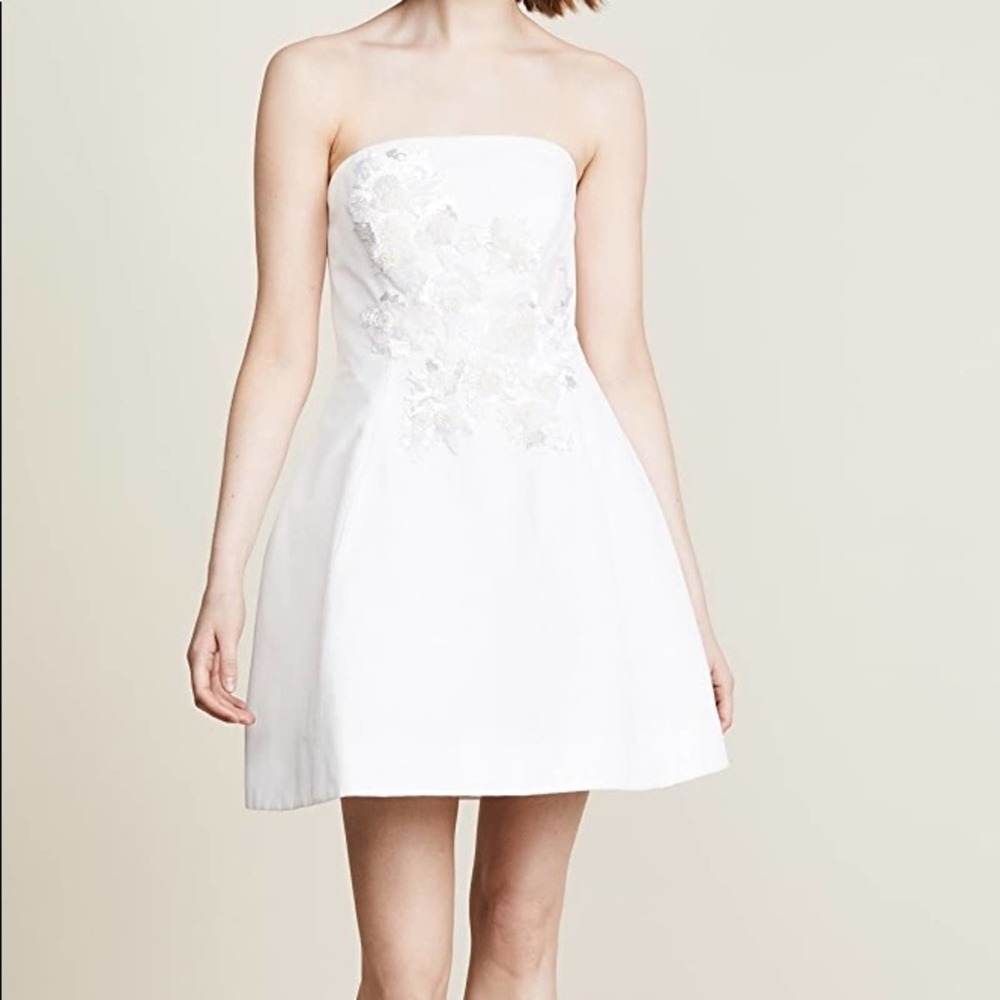 Marchesa Cocktail Dress Strapless Silk